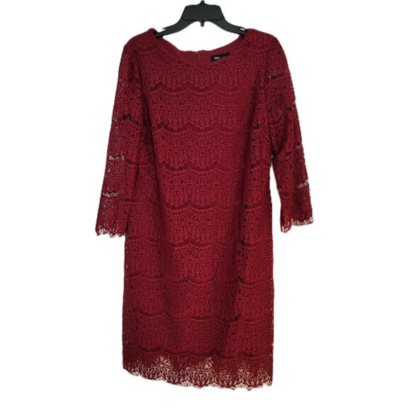 RN Studio By Ronnie Nicole Burgundy Lace Dress - Picture 1 of 9